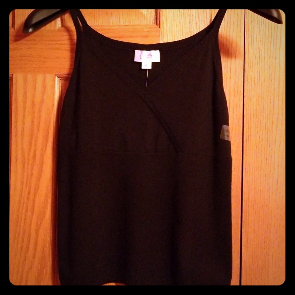 LOFT-Black spaghetti string lightweight sweater